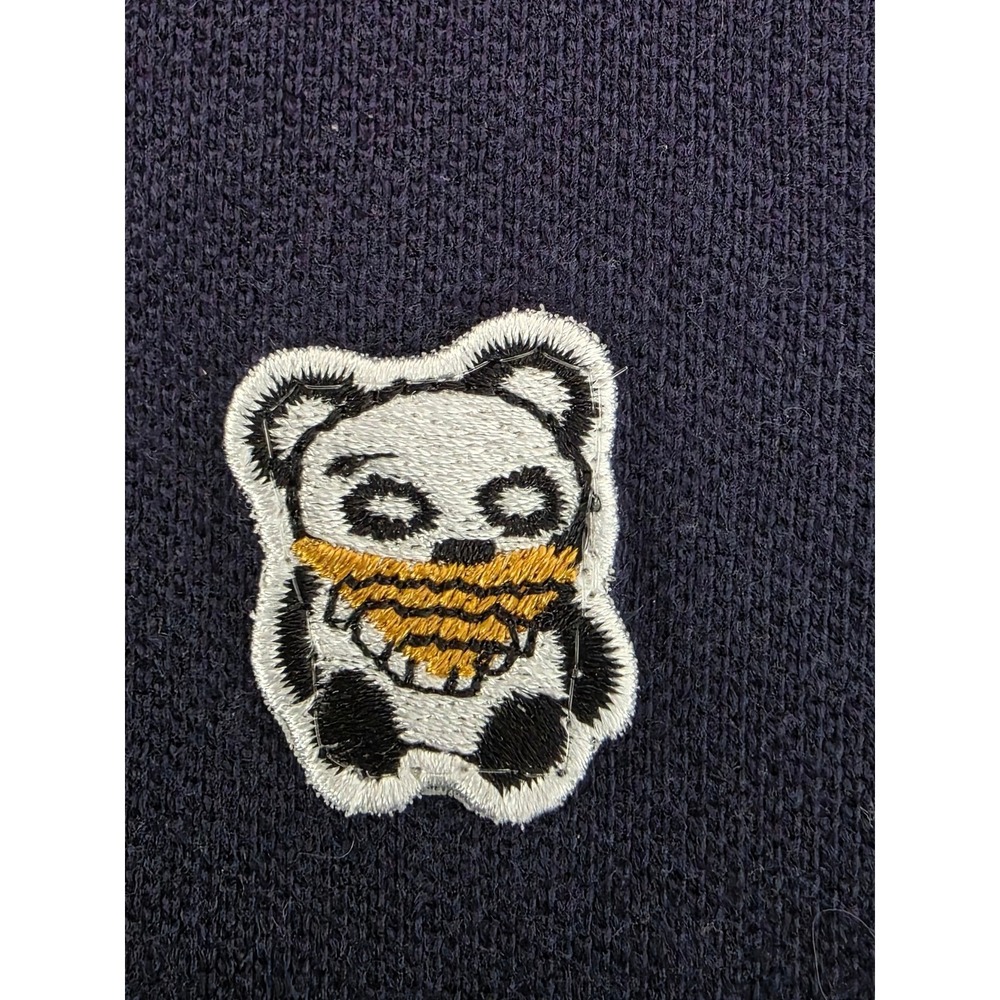 VSTR Premium Mens Navy Blue Panda Patch Pique Polo Shirt L Thuggin Since Day 1